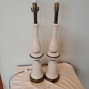 Paul Hanson Vintage Porcelain Lamps, Set Of 2